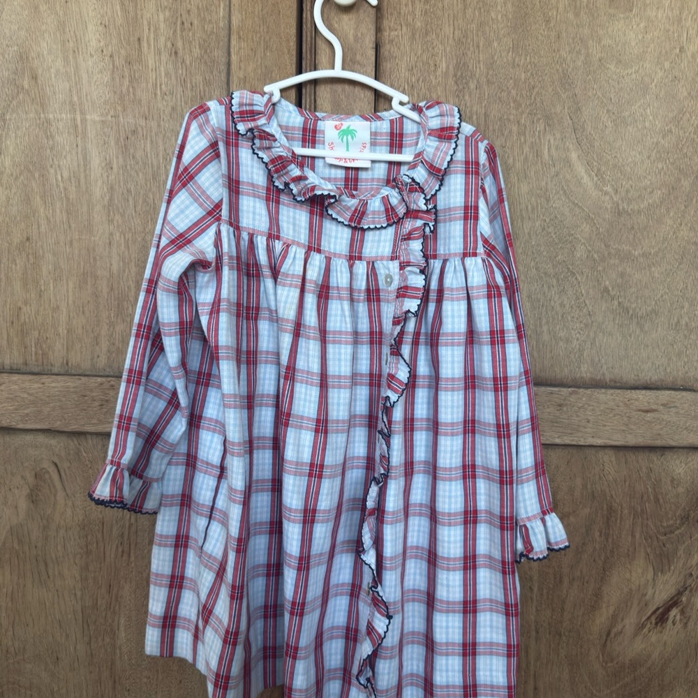 Plaid Ruffle Kids Dress
